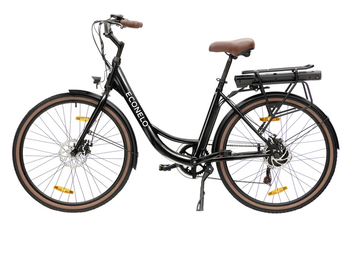 Akku-Zweiräder - Fahrradfahren ohne Kraftanstrengung mit dem Econelo City-E-Bike, in Farbe SCHWARZ Ansicht 1