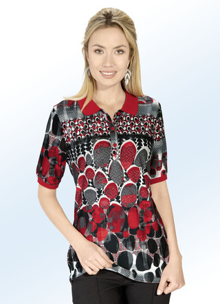 Poloshirt mit kurzer Knopfleiste