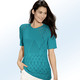 Basics - Pulli mit Ajourmix und feinen Strukturen, in Größe 038 bis 054, in Farbe MALACHIT