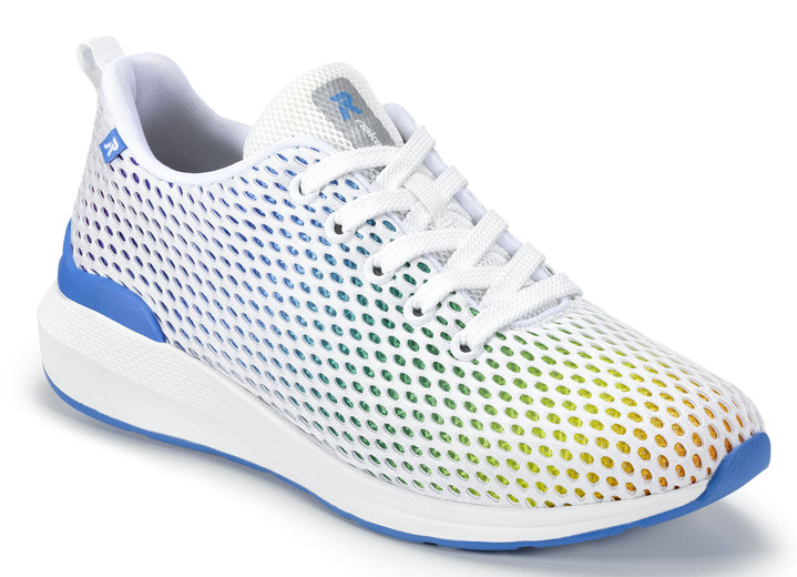 Komfortschuhe - Rieker Sneaker mit Regenbogen-Farbverlauf, in Größe 036 bis 042, in Farbe WEISS-BUNT Ansicht 1
