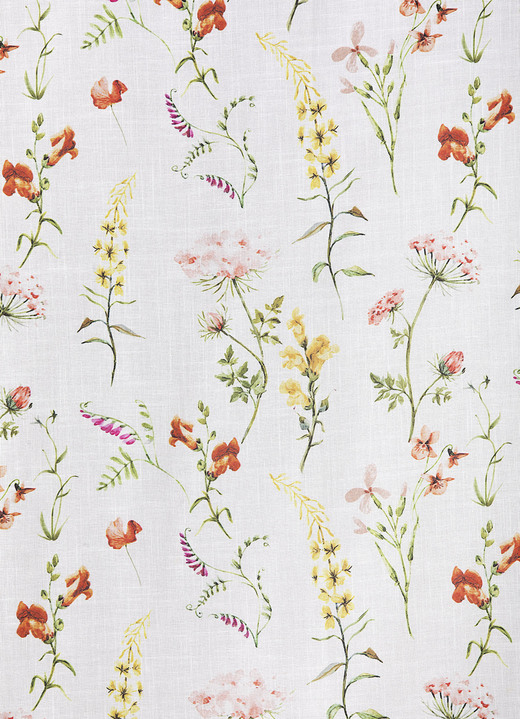 Klassisch - Dekoschal mit Frühlingsblumen-Motiv Ansicht 2 Klassisch - Dekoschal mit Frühlingsblumen-Motiv, in Größe 364 (H150xB135 cm) bis 899 (1 Raffhalter, 80 cm), in Farbe  Ansicht 2