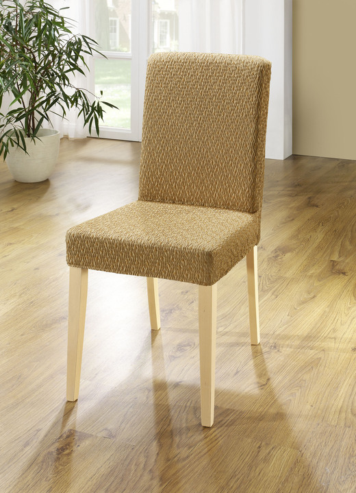 Sessel- & Sofaüberwürfe - Stretchbezüge mit schöner Strukturierung Ansicht 1 Sessel- & Sofaüberwürfe - Stretchbezüge mit schöner Strukturierung, in Größe 101 (Sesselbezug) bis 115 (Stuhlbezüge, 4er-Set), in Farbe BEIGE Ansicht 1