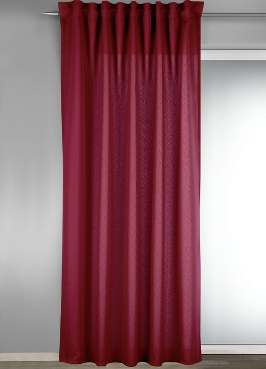 Klassisch - Halbtransparente Übergardine, in Größe 365 (H145xB135 cm) bis 458 (H245xB135 cm), in Farbe WEINROT