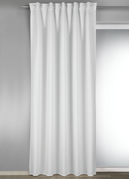 Klassisch - Halbtransparente Übergardine, in Größe 365 (H145xB135 cm) bis 458 (H245xB135 cm), in Farbe SILBER