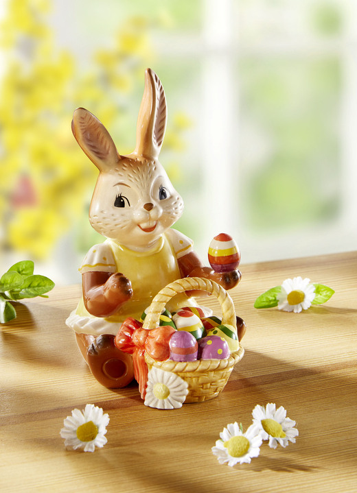 - Goebel Hase mit Osterkörbchen aus Feinsteingut, in Farbe BUNT