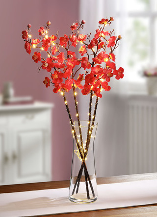 LED-Lichterzweige mit je 15 Blüten - Kunst- & Textilpflanzen