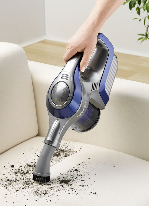 - Akku-Handstaubsauger, der selbst hartnäckige Tierhaare entfernt, in Farbe BLAU-SILBER Ansicht 3