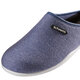 Hausschuhe - Pantoffeln mit rutschhemmender Synthetik-Laufsohle, in Größe 036 bis 041, in Farbe SCHWARZ-BLAU