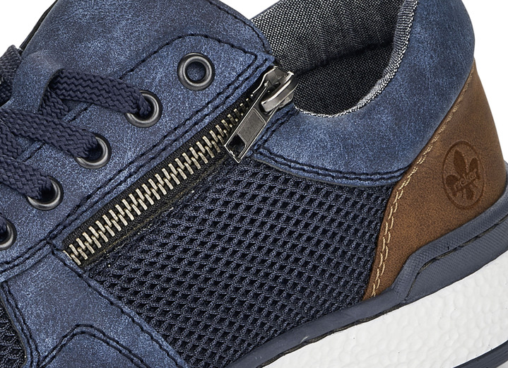 Slipper & Schnürschuhe - Rieker, bequeme Herren-Sneaker, Weite H, mit herausnehmbarem Fußbett, in Größe 040 bis 047, in Farbe BLAU-BRAUN Ansicht 9
