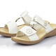 Sandaletten & Pantoletten - Rieker, modische Damen-Pantoletten, Weite H, mit Klettverschluss – Farbe WEISS – Ansicht 3 Sandaletten & Pantoletten - Rieker, modische Damen-Pantoletten, Weite H, mit Klettverschluss, in Größe 036 bis 042, in Farbe WEISS – Farbe WEISS – Ansicht 3