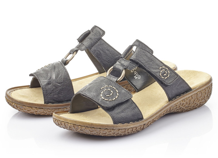 Sandaletten & Pantoletten - Rieker, modische Damen-Pantoletten, Weite H, mit Klettverschluss, in Größe 036 bis 042, in Farbe WEISS Ansicht 8