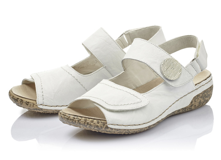 Sandaletten & Pantoletten - Rieker, bequeme Damen-Sandalen, Weite H, mit herausnehmbarem Fußbett, in Größe 036 bis 042, in Farbe WEISS Ansicht 2