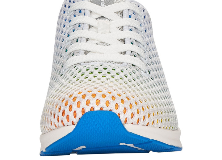 Komfortschuhe - Rieker Sneaker mit Regenbogen-Farbverlauf, in Größe 036 bis 042, in Farbe WEISS-BUNT Ansicht 3
