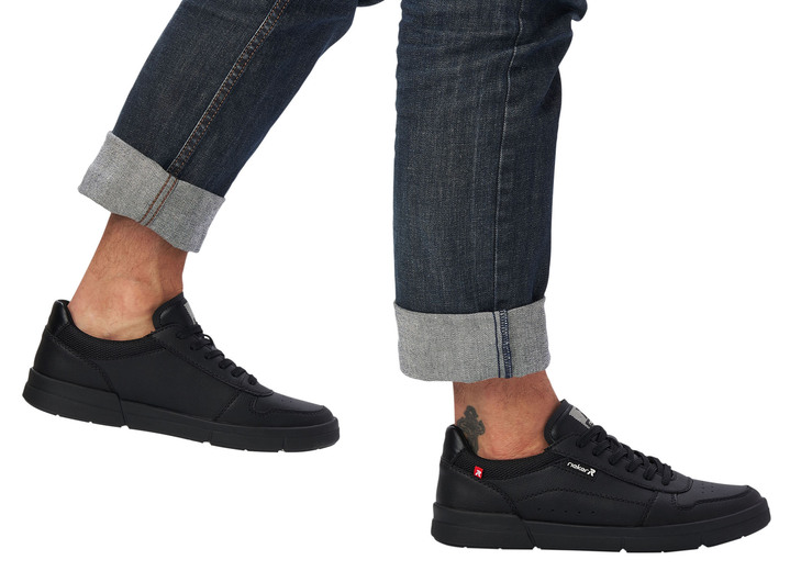- Rieker Schnür-Sneaker aus Nappaleder, in Größe 040 bis 046, in Farbe SCHWARZ Ansicht 7