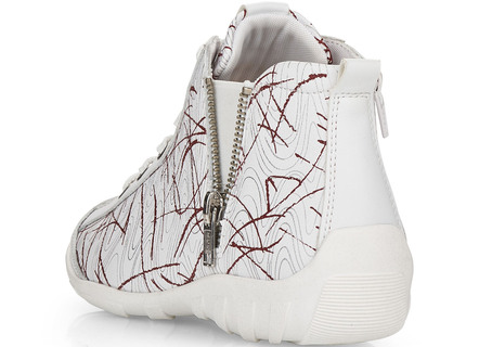 - Remonte Schnür-Stiefelette aus effektvoll bedrucktem Nappaleder, in Größe 036 bis 042, in Farbe WEISS-ROT – Farbe WEISS-ROT – Ansicht 