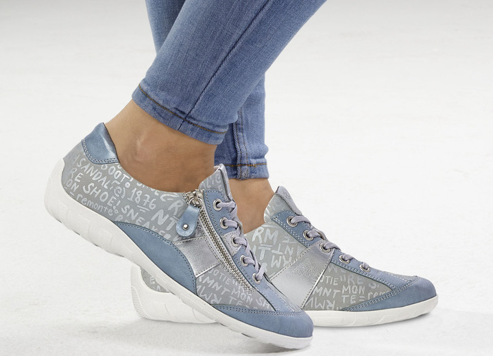 Remonte - Remonte Sneaker mit bedruckten Besätzen Ansicht 4 Remonte - Remonte Sneaker mit bedruckten Besätzen, in Größe 036 bis 043, in Farbe HELLBLAU-SILBER Ansicht 4