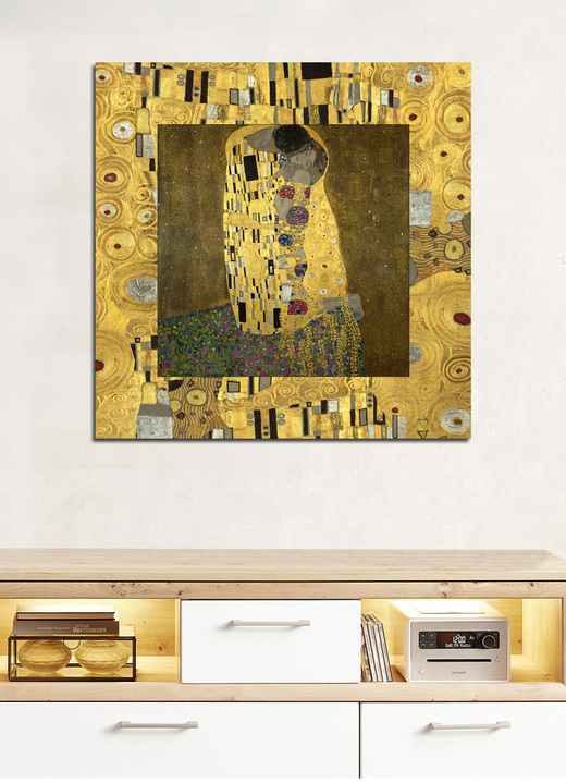 Modern - Bild Der Kuß des Künstlers Gustav Klimt, in Farbe GOLD, in Ausführung Bild klein Ansicht 1