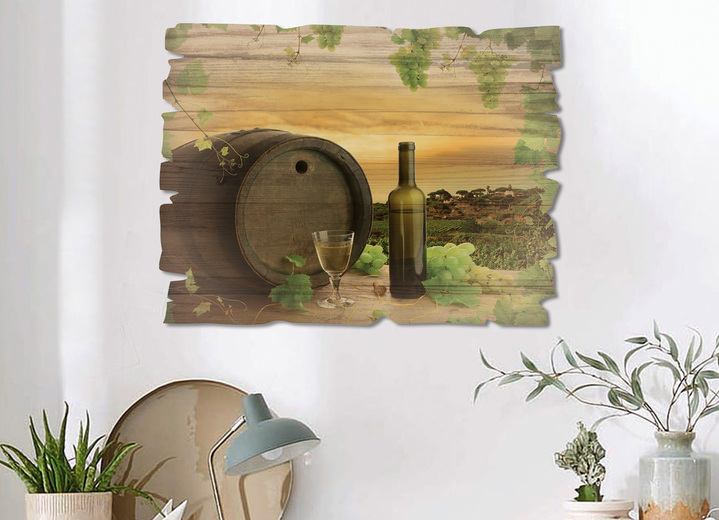 Stillleben - Hochwertiger Digitaldruck auf Echtholz, in Farbe BRAUN-GRÜN Ansicht 1