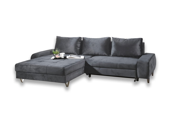 - Polsterecke mit Bettfunktion und Bettkasten, in Farbe GRAU Ansicht 1