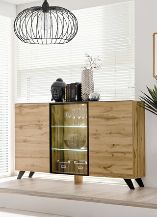 Sideboard mit LED-Beleuchtung und Push-to-open-System