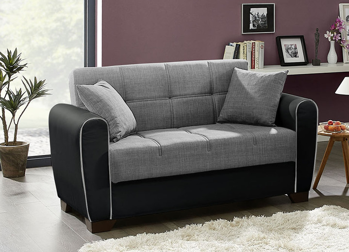 Polstergruppen - Polstermöbel mit Bettfunktion und Bettkasten, in Farbe WEISS-SCHWARZ, in Ausführung Sessel Ansicht 13