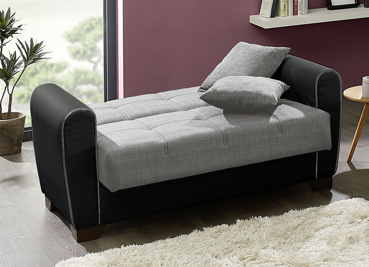 Polstergruppen - Polstermöbel mit Bettfunktion und Bettkasten, in Farbe WEISS-SCHWARZ, in Ausführung Sessel Ansicht 14