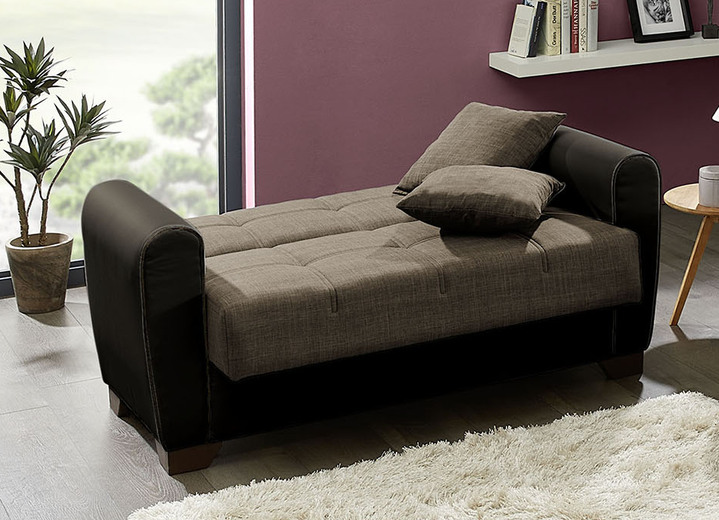 Polstergruppen - Polstermöbel mit Bettfunktion und Bettkasten, in Farbe WEISS-SCHWARZ, in Ausführung Sessel Ansicht 12