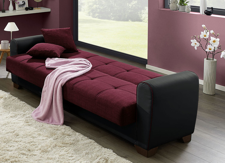 Polstergruppen - Polstermöbel mit Bettfunktion und Bettkasten, in Farbe WEISS-SCHWARZ, in Ausführung Sessel Ansicht 4