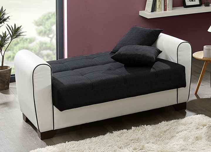 Polstergruppen - Polstermöbel mit Bettfunktion und Bettkasten, in Farbe WEISS-SCHWARZ, in Ausführung Sessel Ansicht 32