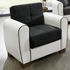 Polstergruppen - Polstermöbel mit Bettfunktion und Bettkasten, in Farbe WEISS-SCHWARZ, in Ausführung Sessel – Farbe WEISS-SCHWARZ – Ansicht 1