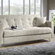 Schlafsofas - Schlafsofa auf Chromfüßen mit Bettkasten, in Farbe CREME – Farbe CREME – Ansicht 1