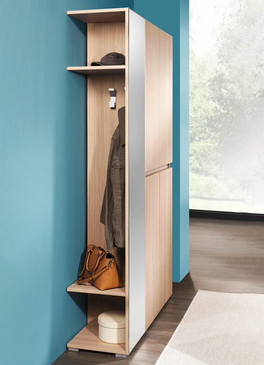 Garderobenmöbel - Pflegeleichte und vielseitig nutzbare Garderobenmöbel, in Farbe EICHE, in Ausführung Garderobe mit Spiegel Ansicht 3