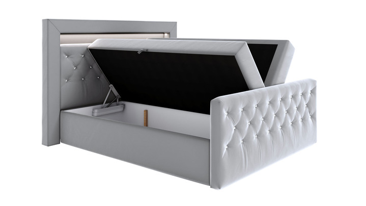 Boxspringbetten - Boxspringbett mit LED-Beleuchtung und Topper, in Farbe TERRA Ansicht 3
