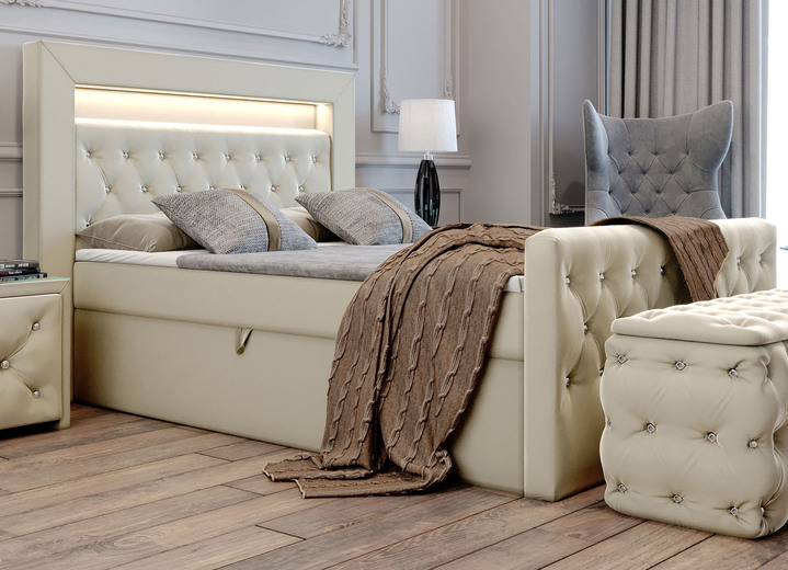 Boxspringbetten - Boxspringbett mit LED-Beleuchtung und Topper, in Farbe TERRA Ansicht 8