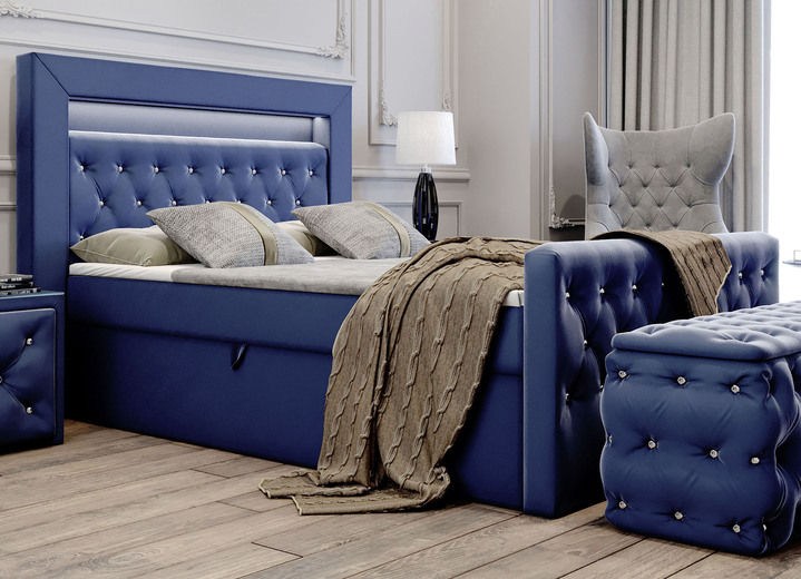 Boxspringbetten - Boxspringbett mit LED-Beleuchtung und Topper, in Farbe TERRA Ansicht 10