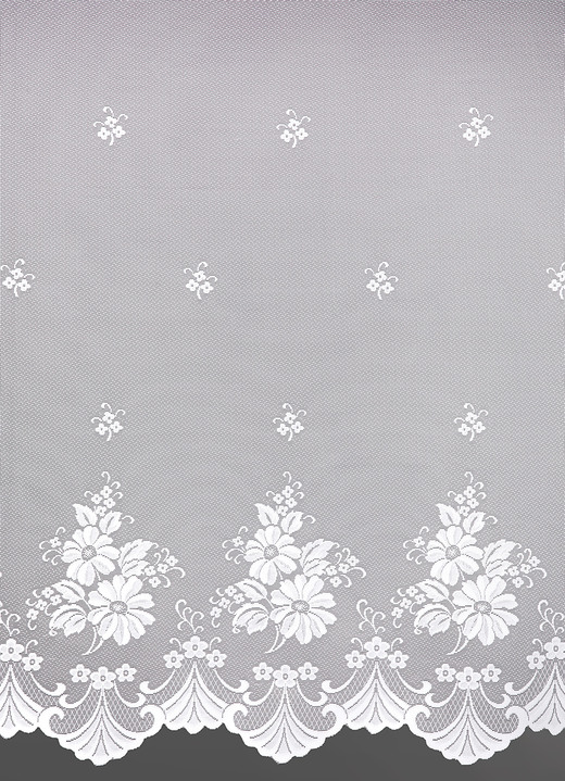 - Floraler Langstore mit Universalschienenband, in Größe 240 (H225xB300 cm) bis 265 (H245xB600 cm), in Farbe WEISS Ansicht 2