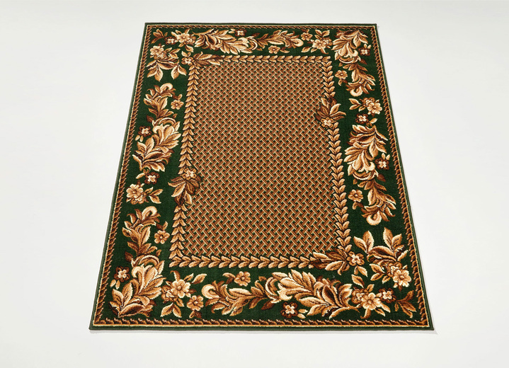 Klassisch - Brücken und Teppiche mit blumigen Ornamenten, in Größe 111 (60x110 cm) bis 282 (200x290 cm), in Farbe GRÜN Ansicht 1