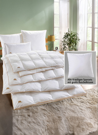 Bettwarenprogramm Schwarzwald mit goldener Satin-Biese