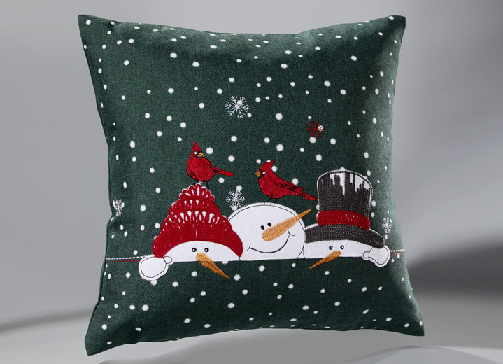 Tischdecken - Zauberhafte Tisch- und Raumdekoration mit Schneemann-Motiven, in Größe 130 (Deckchen, 35/ 50 cm) bis 404 (Kissenbezug, 40/ 40 cm), in Farbe GRÜN Ansicht 5