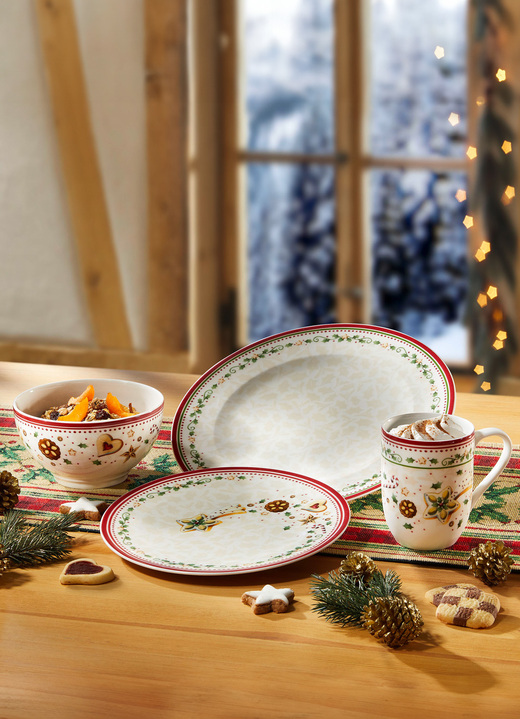 - Porzellan-Serie aus dem Hause Villeroy & Boch, in Farbe WEISS-ROT, in Ausführung Henkelbecher Ansicht 1