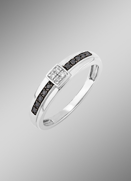 Ringe - Toller Damenring mit weißen und schwarzen Brillanten, in Größe 160 bis 220, in Farbe  Ansicht 1