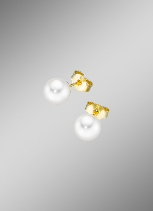 Ohrschmuck - Elegante Ohrstecker aus Gold mit Akoya-Perlen, in Farbe  Ansicht 1