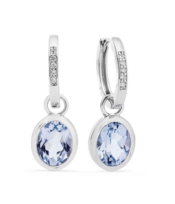 Ohrschmuck - Schicke Ohrringe mit beh. Blautopas und synth. Zirkonia, in Farbe  Ansicht 2