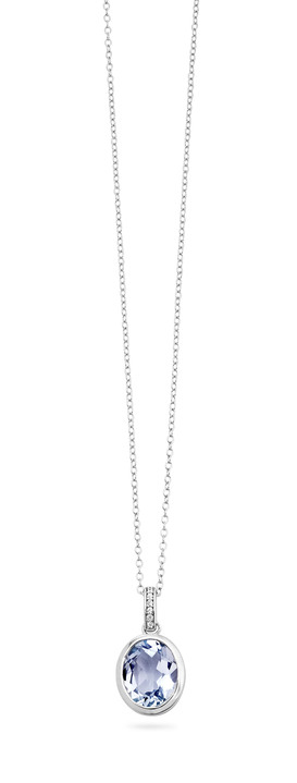 Anhänger - Schicker Anhänger mit beh. Blautopas und synth. Zirkonia, in Farbe  Ansicht 2