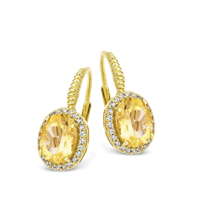 Ohrschmuck - Ohrringe mit echt Citrin und synth. Zirkonia Ansicht 2 Ohrschmuck - Ohrringe mit echt Citrin und synth. Zirkonia, in Farbe  Ansicht 2