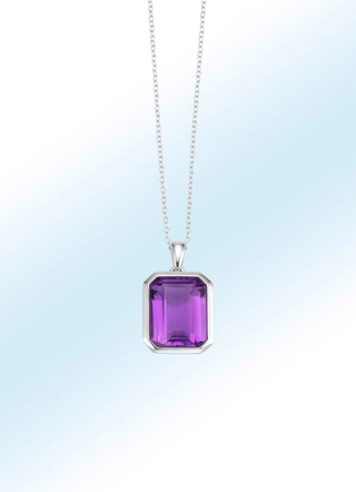 Anhänger mit echt Amethyst und Ankerkette