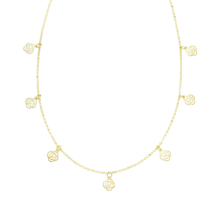 Halsketten - Tolle Ankerkette mit Rosen, in Farbe  Ansicht 2