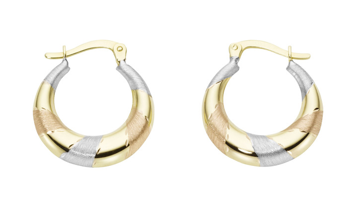 - Bezaubernde Creolen in Gold 585/- fein, in Farbe  Ansicht 2