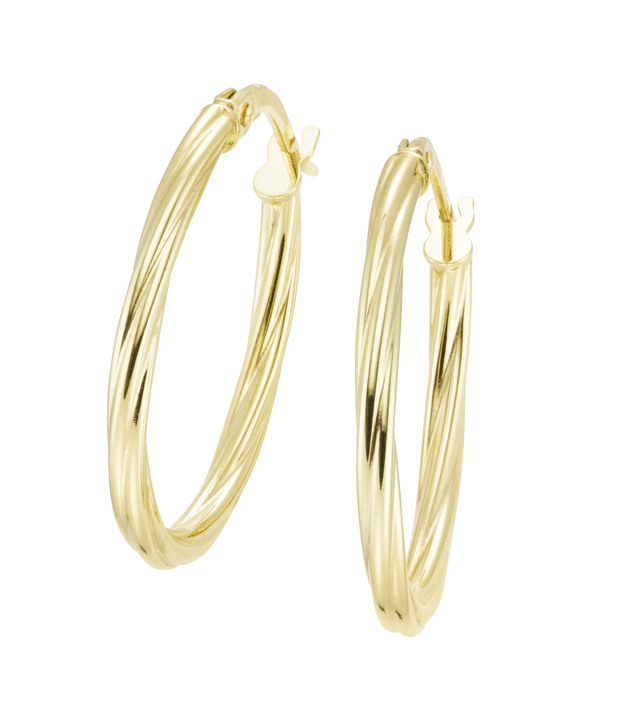 Ohrschmuck - Tolle, gedrehte Creolen, in Farbe  Ansicht 2