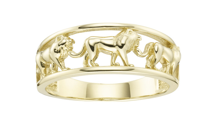 Ringe - Moderner Löwen-Motiv Damenring, in Größe 160 bis 220, in Farbe  Ansicht 2